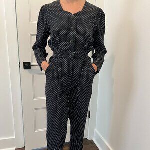 VINTAGE Navy Polka Dot Jumpsuit